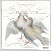 Two doves kissing square greeting card